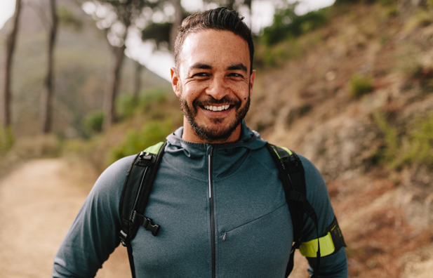 smiling male hiker
